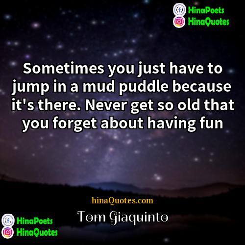 Tom Giaquinto Quotes | Sometimes you just have to jump in